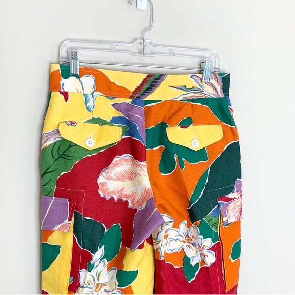 Ralph Lauren Collection Vintage Linen Floral Cargo Pant (Sz 6) Purple Label - Picture 11 of 14
